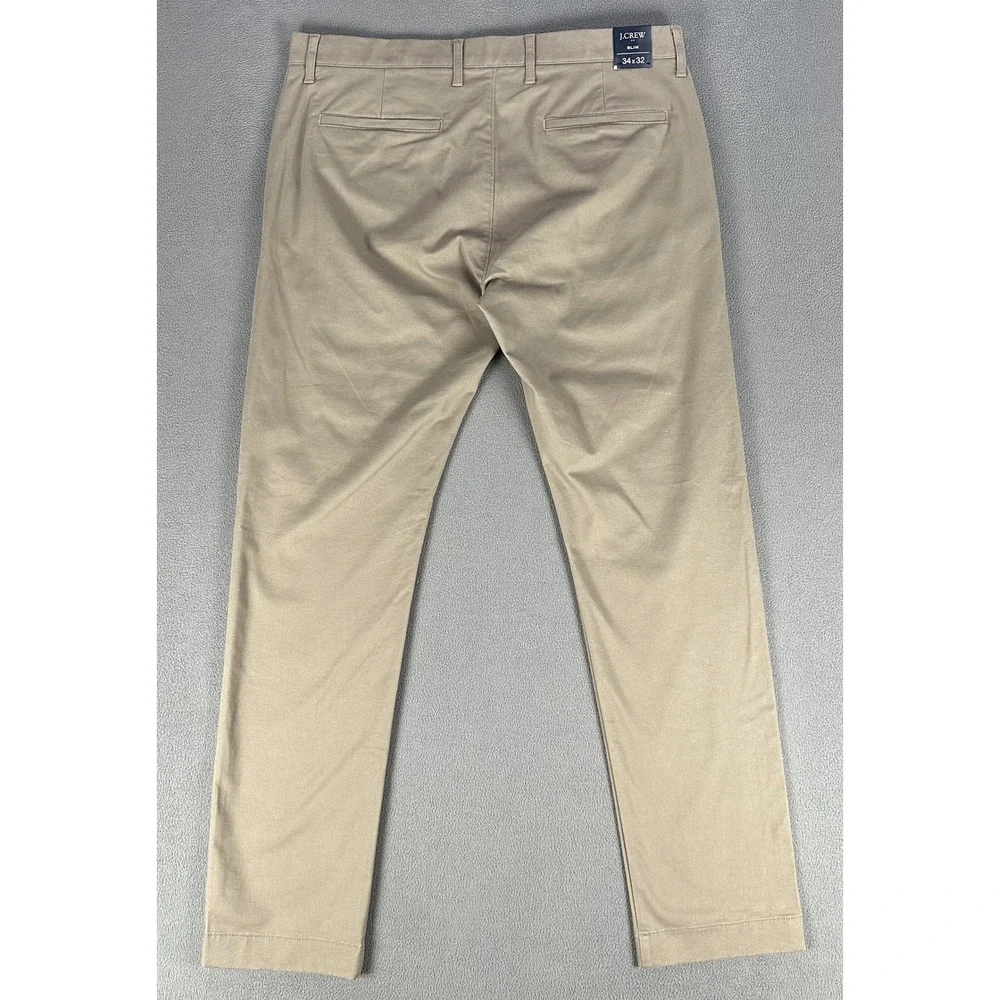J Crew Pants Mens 34x32 Beige Slim TruTemp 365 Twill Chino Minimalist New